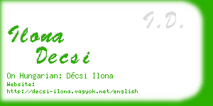 ilona decsi business card