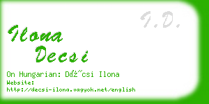 ilona decsi business card